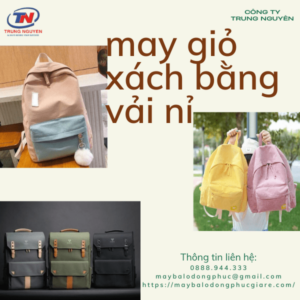 may giỏ xách bằng vải nỉ