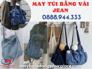 may túi bằng vải jean