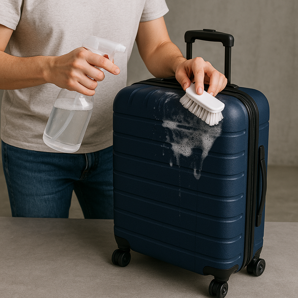 cách làm sạch vali nhựa