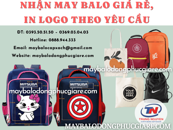 may balo vải theo yêu cầu