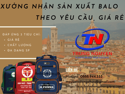 xưởng may balo trung tâm anh ngữ